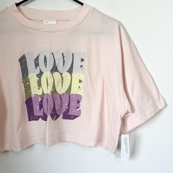 NWT Abound by Nordstrom Love Cropped Graphic Tee - Size: Large - Picture 5 of 8